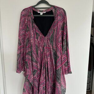 Diane Von Furstenberg Pink and Black Mini Dress